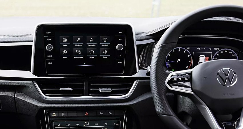 Drivers side interior of an SUV