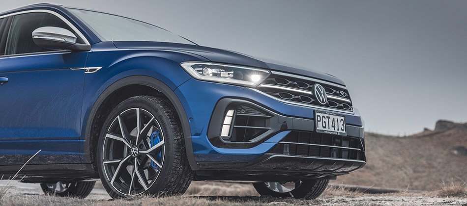 Front of a blue T-Roc SUV