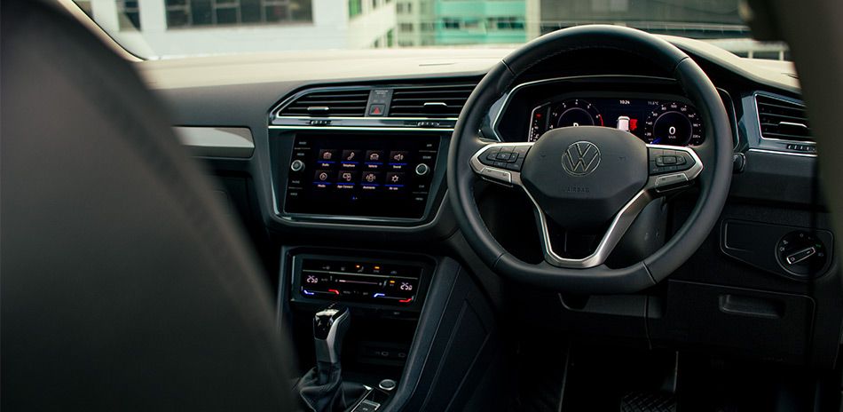Drivers side interior of a Volkswagen SUV