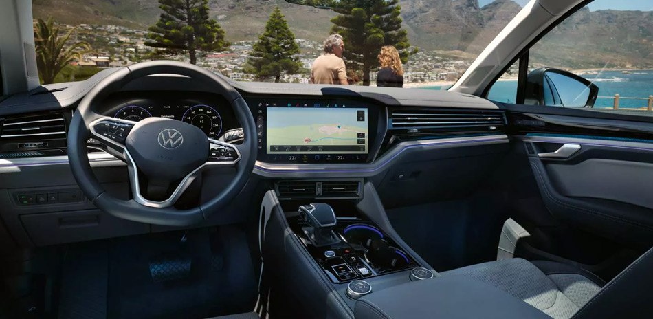 Interior of a left-hand drive luxury SUV